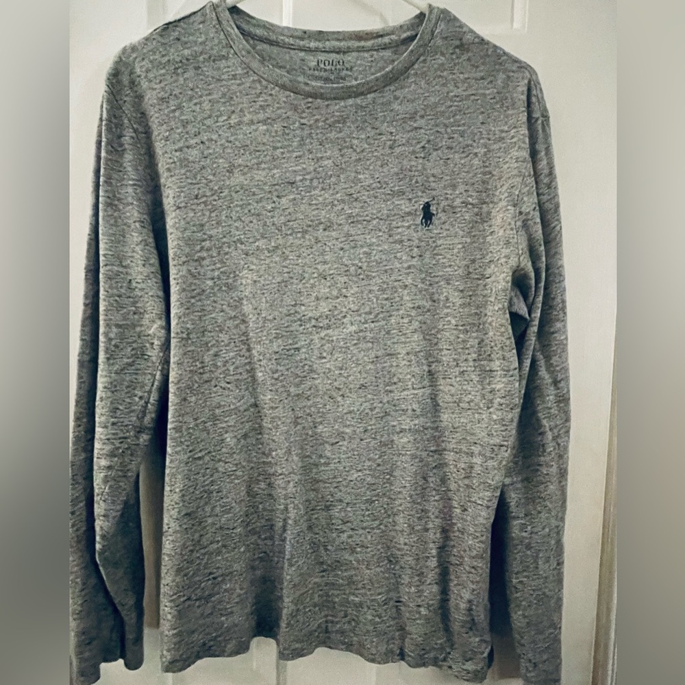 Men’s POLO Ralph Lauren Long Sleeve Gray T-Shirt Size Small